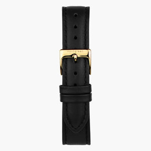 Cuero negro - Oro - 28 mm