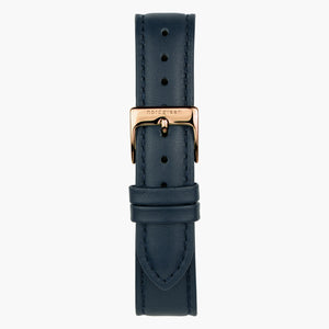 Cuero Azul Marino - Oro Rosa - 40mm/42mm