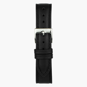 Cuero negro - Plata - 28 mm
