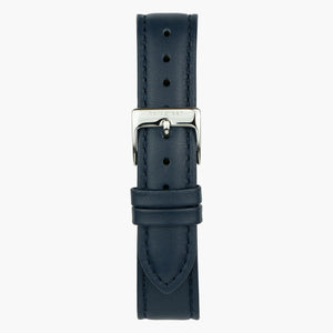 Cuero Azul Marino - Plata - 40mm/42mm