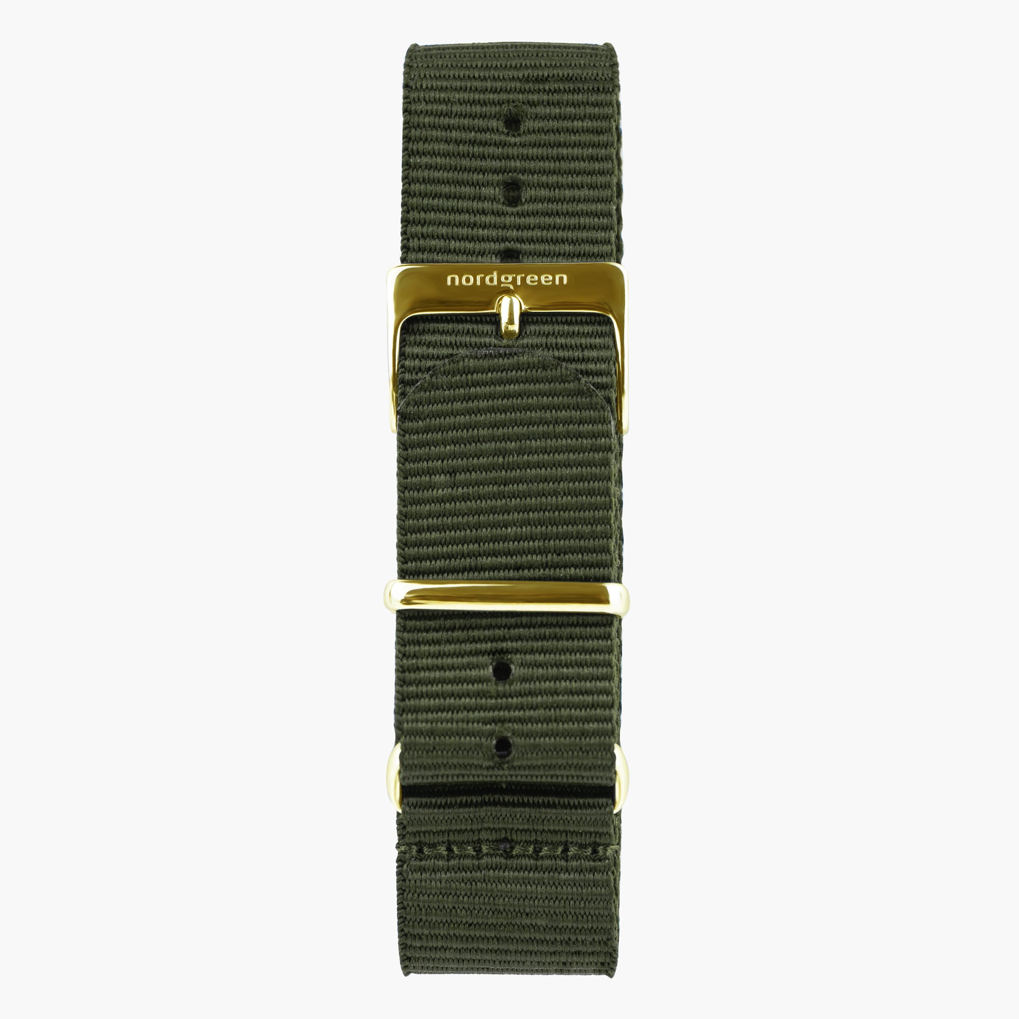 ST20POGONYAG  &Nylon urremme - olivengrøn med guld spænde - 20mm
