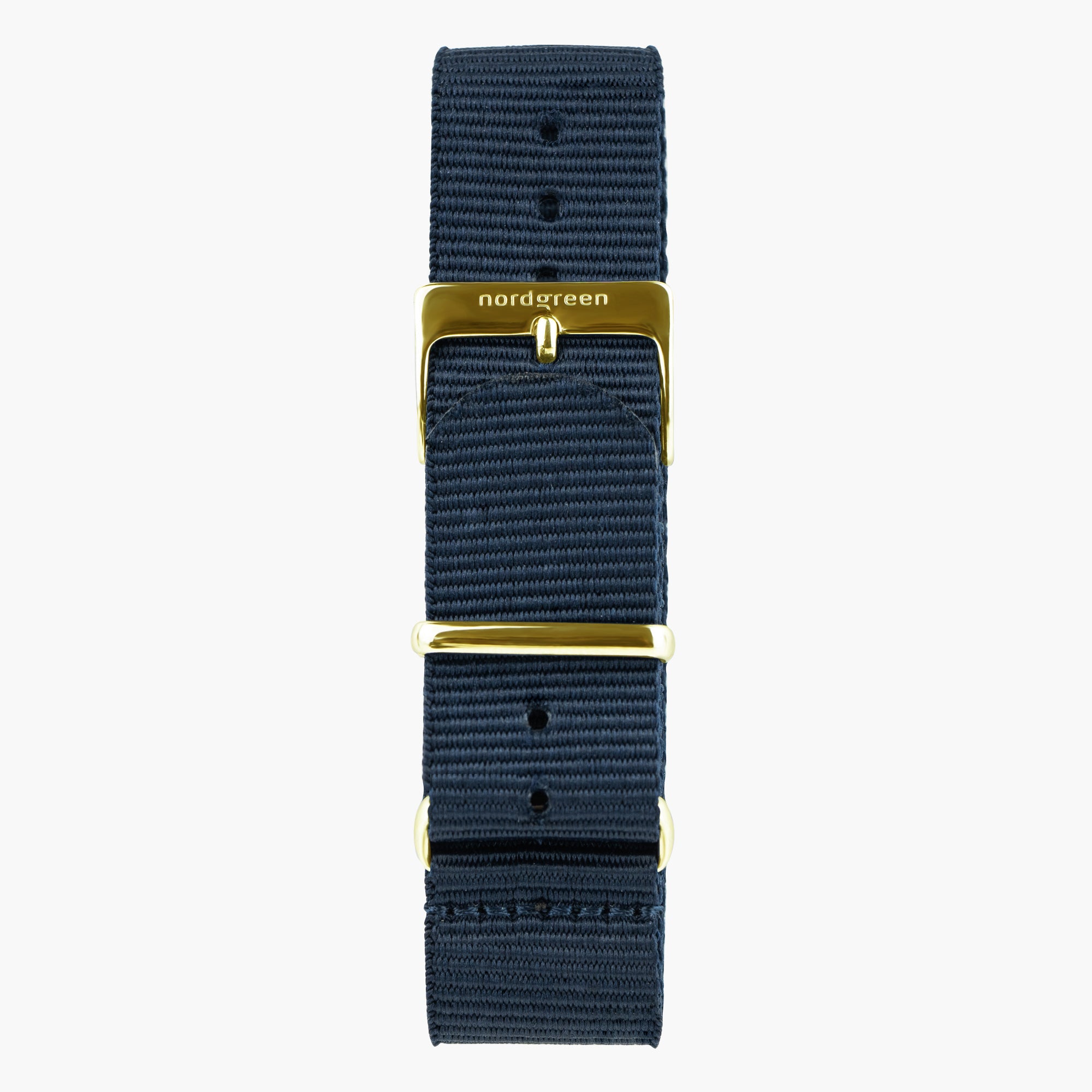 ST20POGONYNA &Nylon urremme - blå med guld spænde - 20mm